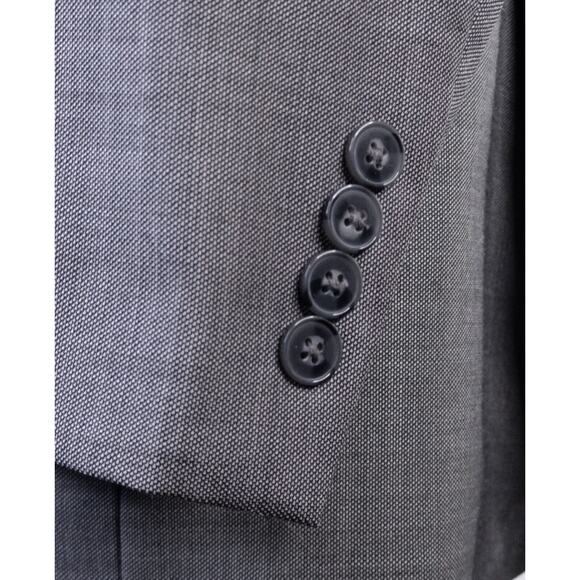 Calvin Klein SLIM Fit 42L Gray Sport Coat Suit Blazer Jacket Solid Sz Two Button - Picture 8 of 14